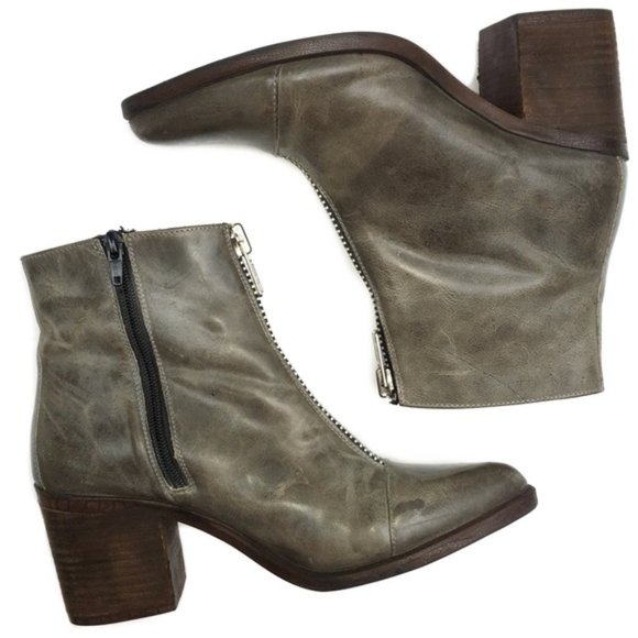 Freebird Stone Gray Claire Leather Ankle Boots - 8 (see my comments about size) - Picture 1 of 6